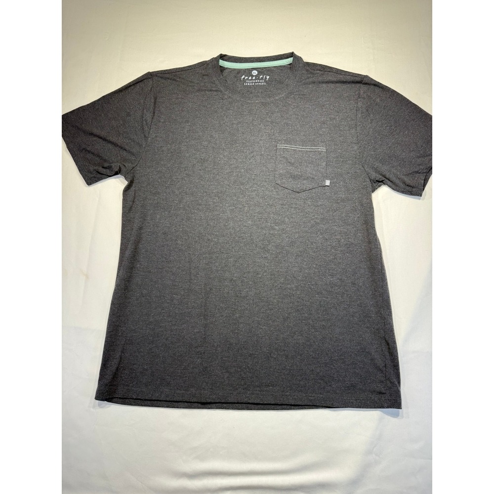 Free Fly Mens Bamboo Performance Pocket T-Shirt Charcoal Heather XL Short Sleeve